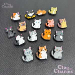 Cat Clog Charms Cat Lover Accessories, Cute, Cartoon, Kittens, Shoe Charm, ClogCharmsUK