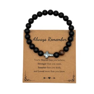 Faith & Strength – Tiger Eye Beaded Cross Bracelet
