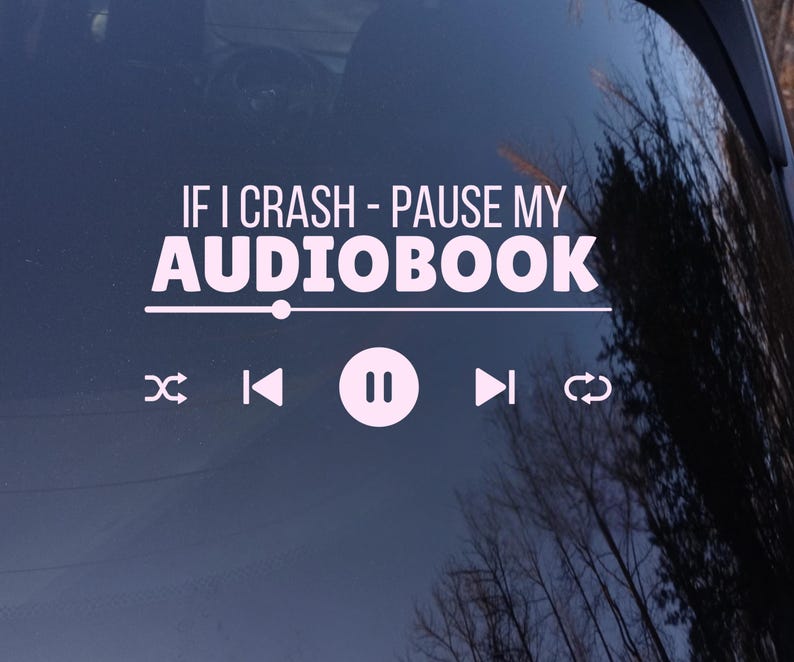 Funny Booktok Decals, Sassy Car Stickers, If I crash, Pause My Audiobook image 2