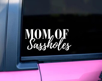 Mom of Sassholes Decal, Funny Car Stickers