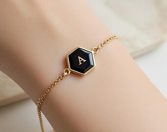 Personalized Initial Resin Bracelet | Custom Alphabet Jewelry