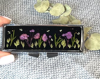 Floral Travel Pill Box: Handmade Epoxy Resin Organizer