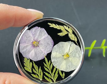 Pillerask i harts med riktiga torkade blommor: Handgjord 3-facksorganisatör