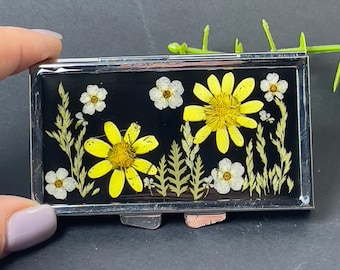 7-dagars pillerlåda, Blommig harts pillerlåda: Torkade blommor, Veckoorganisatör