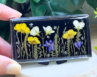 7 Day Pressed Flower Pill Box – Weekly Metal Organizer