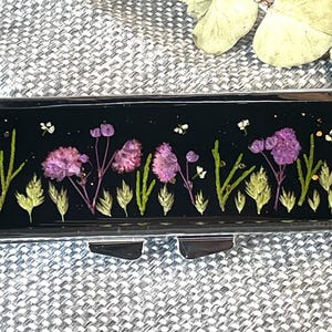 Pill Box Organizer  6 Slot Travel Pill Case  Resin Pillbox with Dried Flowers  Cute Pocket Pill Holder  Small Pill Container Gift