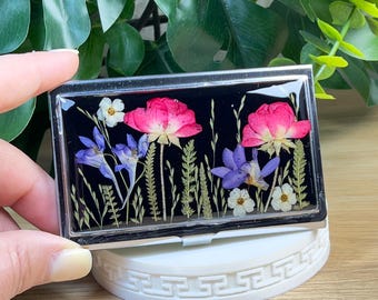 Pressed Flower Business Card Case,metal