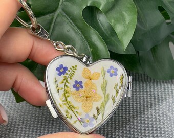 Heart Pill Box Keychain: Handmade Travel Pill Organizer