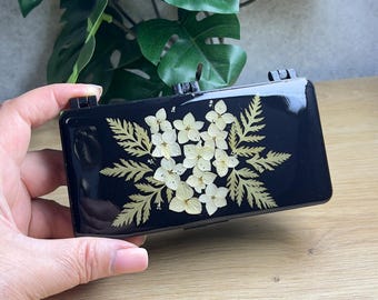 14 Day Pill Box Organizer | Real Pressed Flowers, Resin Case, 3D Printed Base