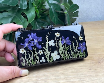 14 Compartment Floral Pill Organizer | Handmade Resin Pill Box