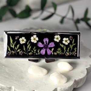 Pill Box, Pill Case, Pill Organizer, Pillbox, 6 Day Pill Box, Pressed Flower Art,Trinket box,Stash box,Travel jewelry box