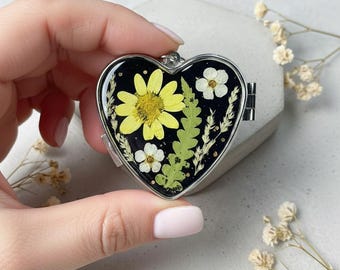 Heart Pill Box Keychain: Handmade Travel Pill Organizer