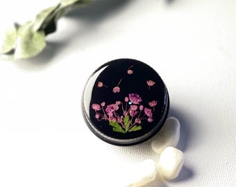 Resin Pill Box: Handmade Dried Flower Pill Container