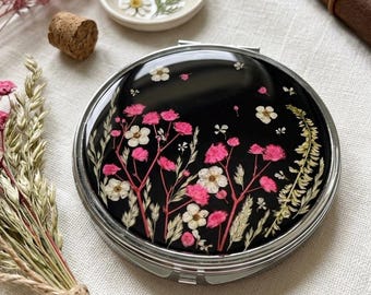 Portapillole in resina di fiori pressati, organizer botanico settimanale