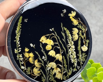 Pastillero de 7 días con flores naturales, organizador semanal botánico