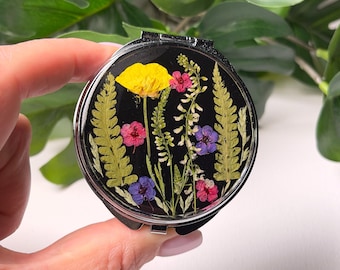 Organizador de comprimidos em forma de flor natural para bolsa, porta-comprimidos