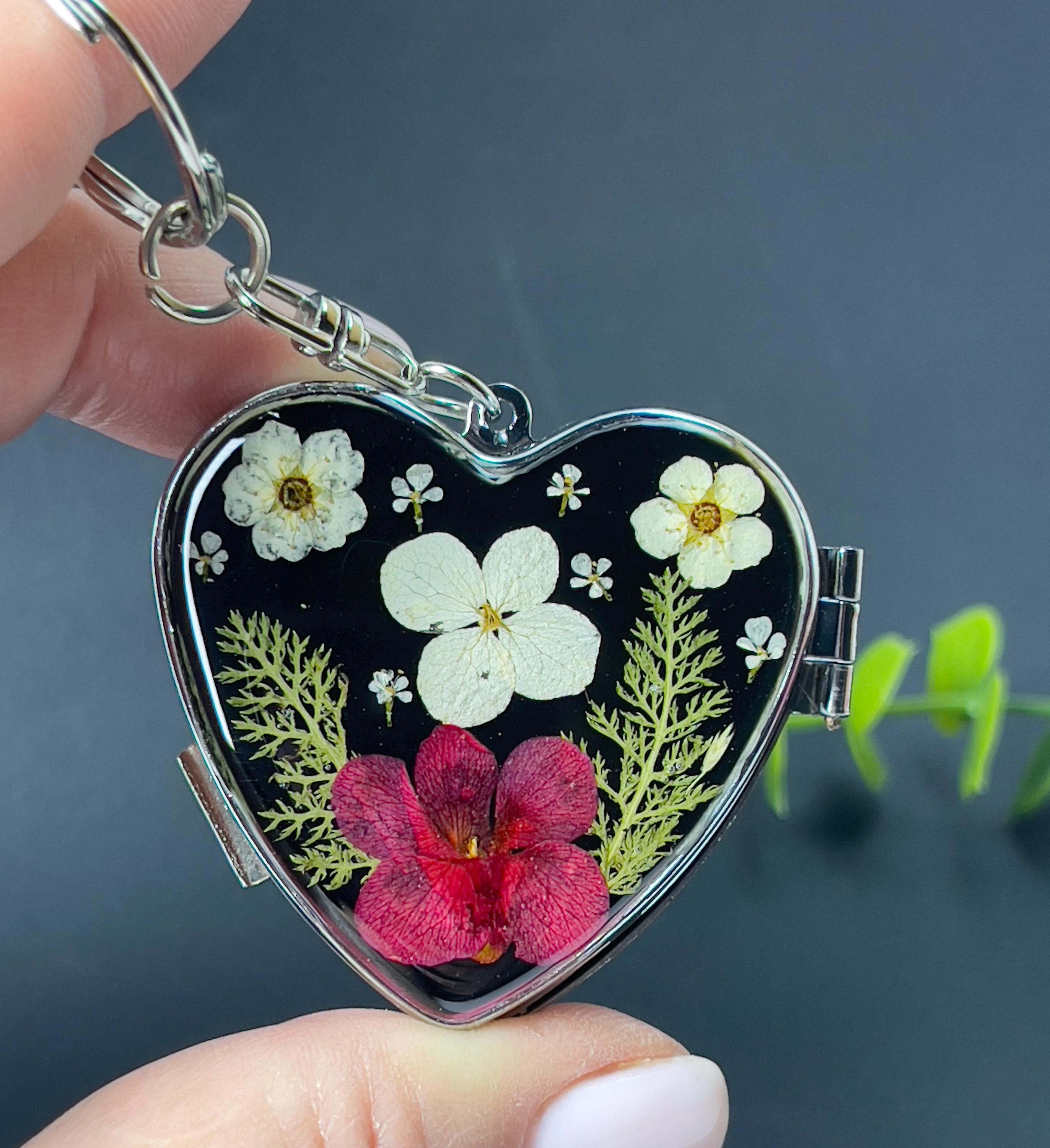 Pill Container Keychain - Heart Shaped Resin Pill Organizer, Gift for Women