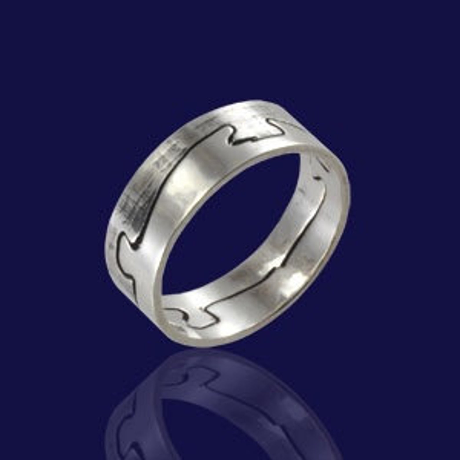 Puzzle Ring in Sterling Silver. Etsy