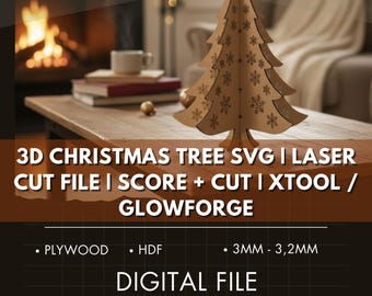 Árbol de Navidad 3D – archivo cortado con láser