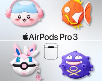 Airpod Pro 3 Cases, Poke Characters Earphone Cases, Protective Airpod Pro 3 Cases, Airpod New Gen Gifts