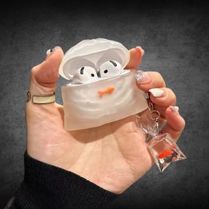 Goldfish Airpod Case, Earphone Case with Fish Pendant, Sea Creature Case For Airpod 1 2 3 4 Pro 2, Fish Lover Gifts