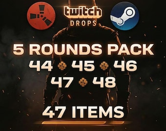 Rust Rounds 44 - 48 | Twitch Drops | up to 68 Item Total STEAM ONLY | PC