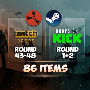 Rust Twitch & Kick Drops - Todas las rondas disponibles - 86 artículos/aspectos