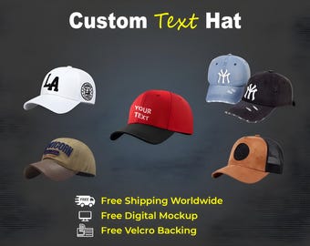 Gorra de béisbol bordada personalizada: texto o logotipo personalizado