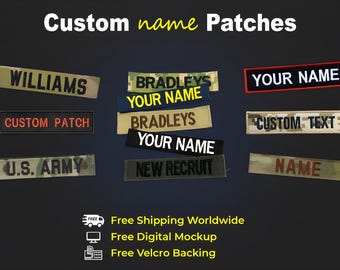 Op maat geborduurde naampatches - militaire, tactische, werkuniformen (klittenband)