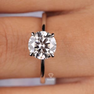 1 Carat IGI Certifies D color VVS2 Clarity Round Ideal Cut Lab Created Diamond Solitaire Engagement Ring, 4 Prong Solid White Gold Ring Gift