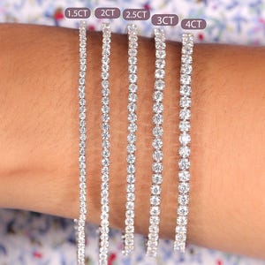Natural Diamond Tennis Bracelet, 1.5 - 5.0CT Real Diamond Bracelet, 14k Solid Gold Infinity Bracelet, Sackable Diamond Tennis Bracelet Gift