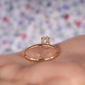 solid yellow gold diamond ring for her