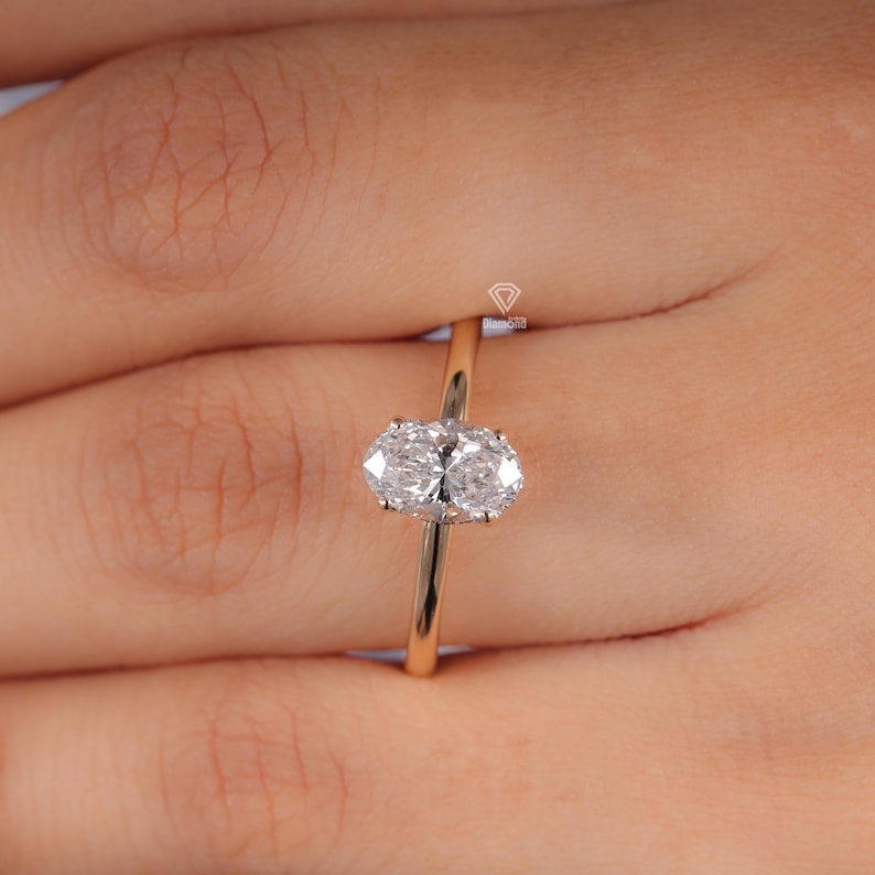 oval Cut lab grown diamond engagement ring