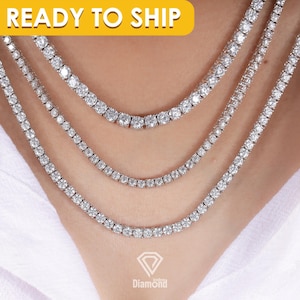 2-10 mm VVS1 Moissaniet-diamanten tennisketting en armbanden | 925 sterlingzilveren Iced Out-ketting | Luxe tennissieraden voor heren en dames
