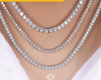 Catene e bracciali da tennis in moissanite VVS1 da 2-6,5 mm, catena in argento sterling con diamanti creati in laboratorio, catene ghiacciate, regalo di anniversario, regalo per lei