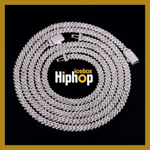 Moissanite Cuban Link Chain & Bransoletka, 6 mm Moissanite Diamond Bransoletka, Prezent dla chłopaka z lodem, Diament hodowany laboratoryjnie z zapięciem pudełkowym