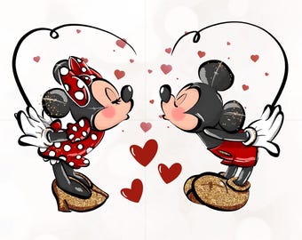 Mouse Valentine Png, Mouse Kissing, Couple Mouse Png, Lover Mouse Png, Valentine's Day Png,