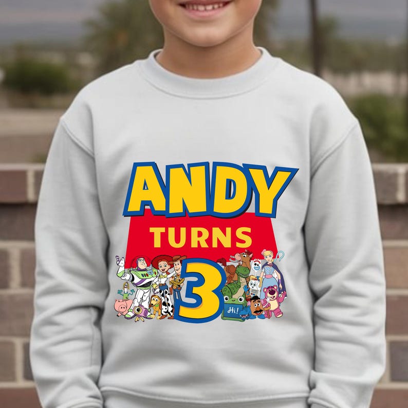 Custom Toy Story Birthday Name, Editable Toy Story PNG, Toy Story Custom Logo Name, Logo Canva Template, Birthday Shirt, image 2