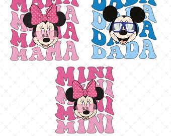 Mouse Png Cricut, Mama Dada Png, Dada Mouse Clipart , Mama Dada Mouse Cut File, Dada and Mama Png, Digital Download