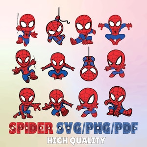 Spiderman Svg Bundle, Spiderman Clipart, Cut Files For Circut, Spiderman Silhouette, Spiderman Png, Spiderman Svg and Png, Digital Download