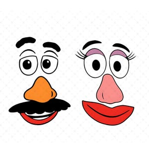 2 Mr potato mrs potato mister potato poster png, digital party iron on transfer instant download