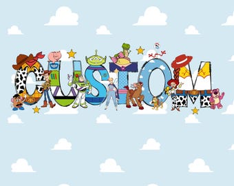 Personalized Toy Story Birthday PNG, Toy Story Family Png, Custom Name Logo, (Digital File)