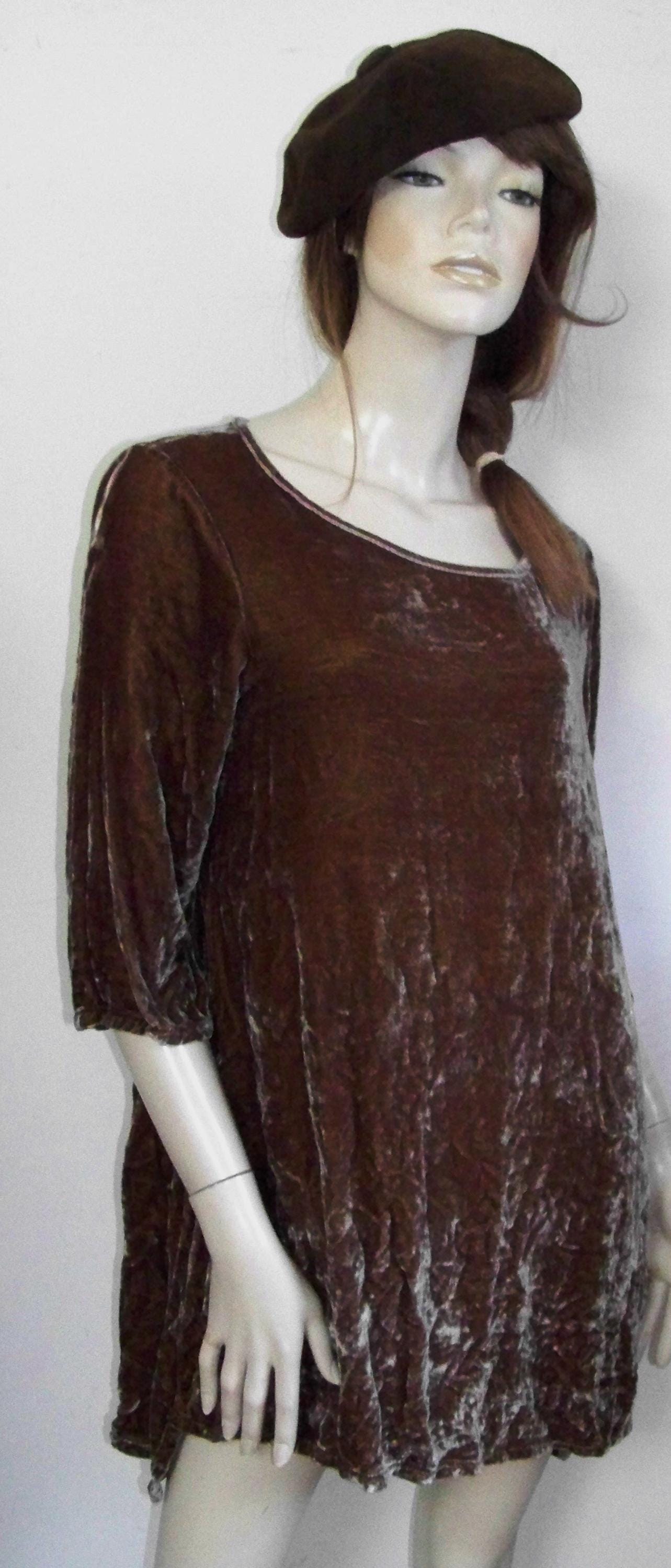 Cut Loose Light Golden Brown Velvet Slightly Hi-lo Tunic Dress M - Etsy
