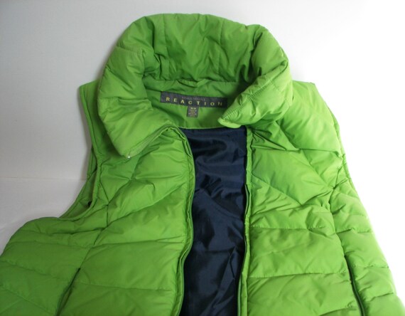 Kenneth Cole Woman's Bright Green Down Puffer Vest, M
