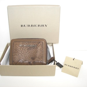 Cartera pequeña con cremallera Morley de piel perforada de Burberry, llavero, nueva, en caja