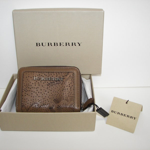 Burberry Perforated Leather Morley Zip Mini wallet/Key keeper, new old stock, In Box