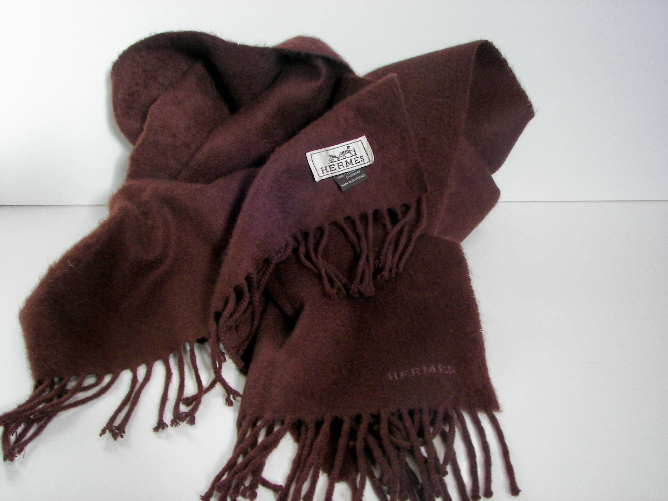 Hermès // Brown Silk & Cashmere Coaching 140 Scarf – VSP Consignment