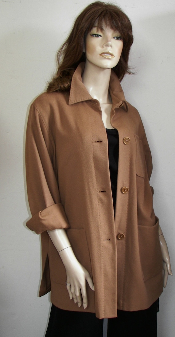 Vintage MaxMara Camel 100% Cashmere Carcoat, Italy