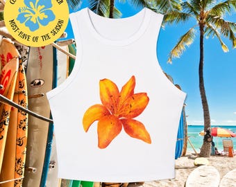 Tiger lily  tank top, coconut girl summer fashion, summer trends, Hawaii vacation outfits
