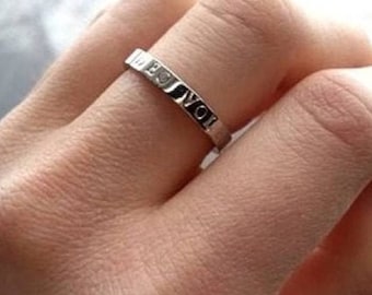 Personalized Stacking Ring • Christian Bible Verse, Stainless Steel